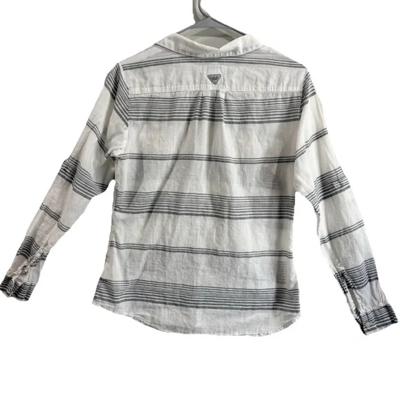 Columbia Striped Button Down Summer Casual Coastal Shirt Size S - Picture 2 of 7